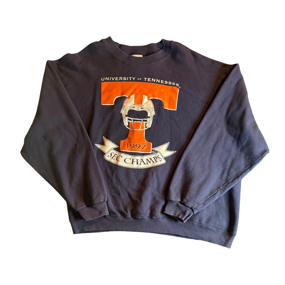 Delta 1997 University of Tennessee SEC Champs Sweatshirt Mens XXL Navy Vintage